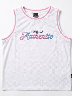 The Phluid Project White Sleeveless Graphic Tank Top Fearlessly Authentic S